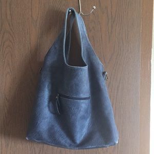 Blue leather bag